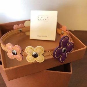 Louis Vuitton Multicolor Vernis Flower Double Wrap Leather Bracelet